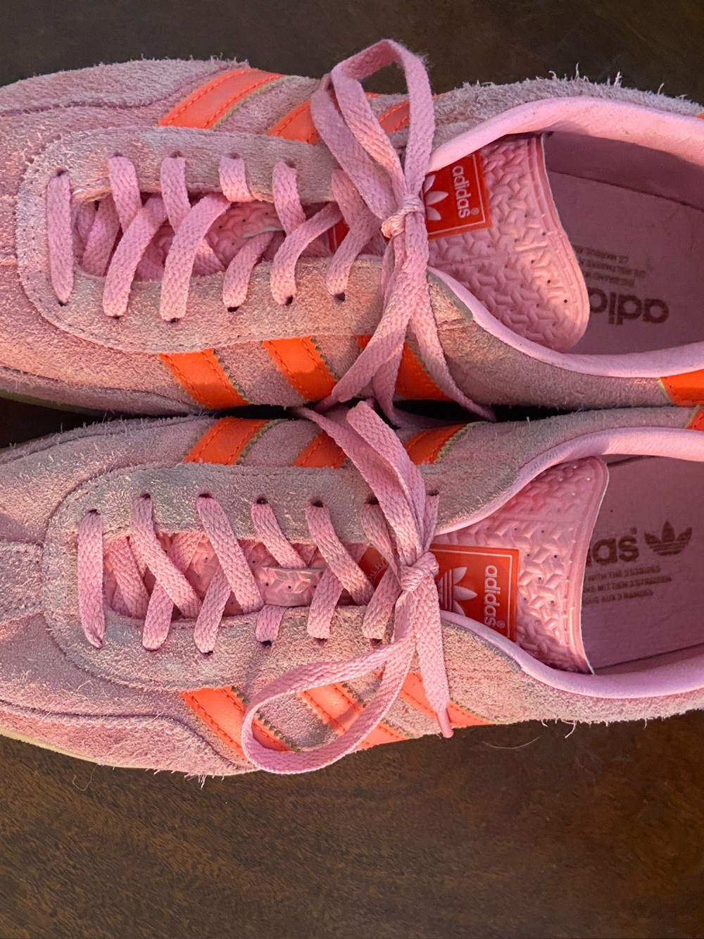 adidas Gazelles Pink Suede Sneakers with Stripes